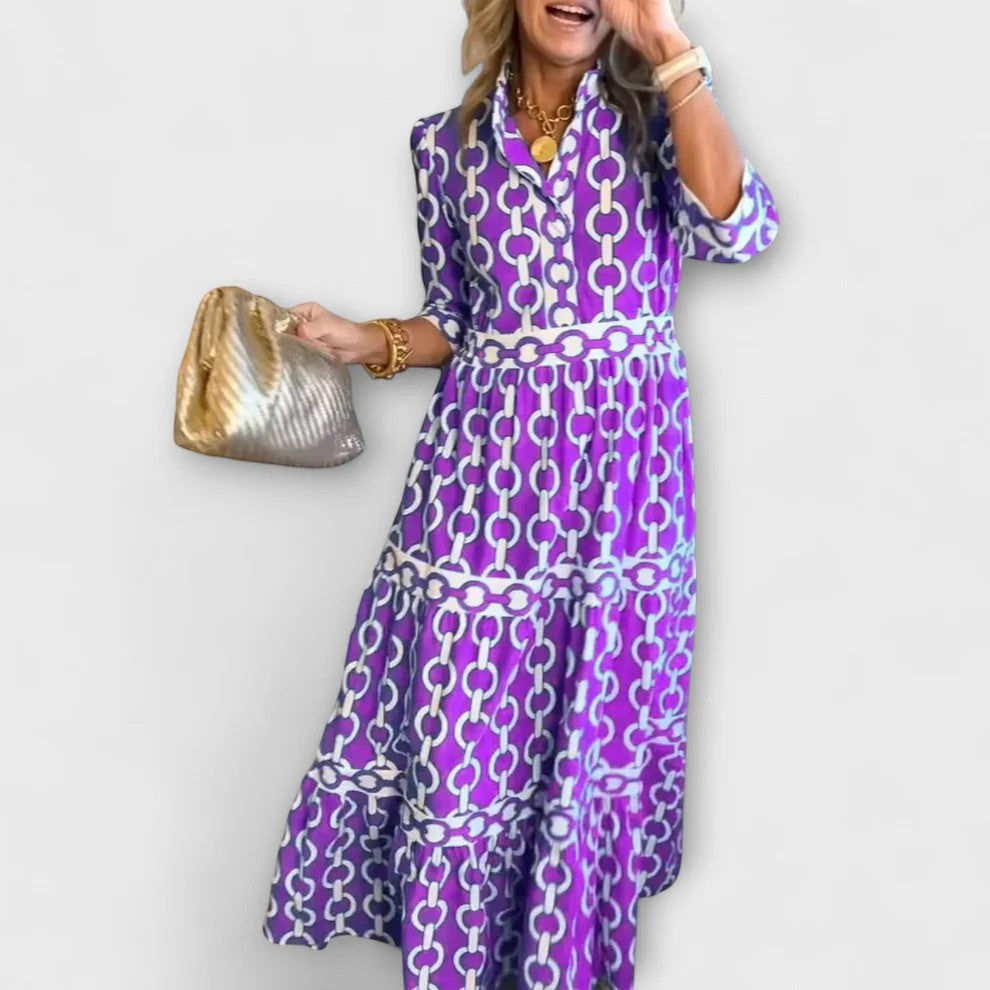 Robe Longue Femme Manches Trois-Quarts – Légère Coupe Fluide