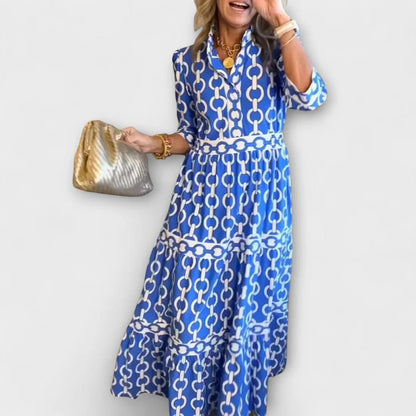 Robe Longue Femme Manches Trois-Quarts – Légère Coupe Fluide