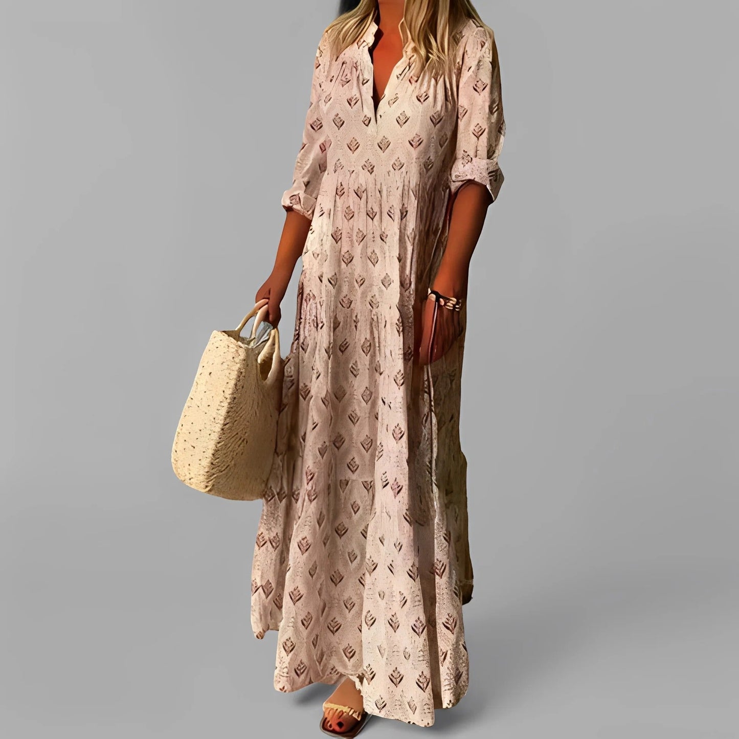 Robe longue femme en tissu léger – Coupe fluide décontractée