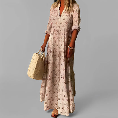 Robe longue femme en tissu léger – Coupe fluide décontractée