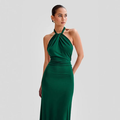 Robe Longue Femme Dos Nu – Coupe Moulante Halter