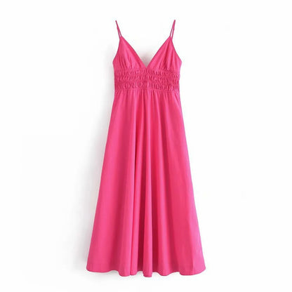 Robe Femme Midi en Coton – Coupe Ample et Décontractée
