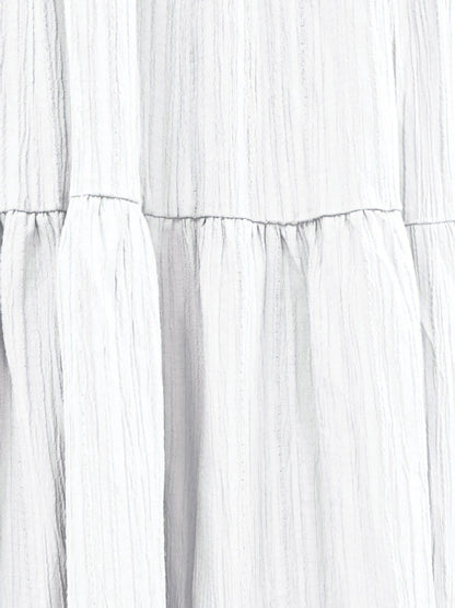 Robe Longue Femme Dos Nu Tour de Cou – Légère Plissée Coupe A-Line Col V