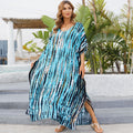 Robe Bohème Femme à Enfiler – Imprimé Rayures Verticales Abstraites