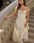 Robe Midi Femme Fleurie Coupe A-Line Coton – Haut Ajusté Jupe Fluide Légère