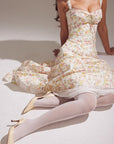 Robe Midi Femme Fleurie Coupe A-Line Coton – Haut Ajusté Jupe Fluide Légère