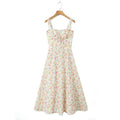 Robe Midi Femme Fleurie Coupe A-Line Coton – Haut Ajusté Jupe Fluide Légère