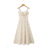 Robe Midi Femme Fleurie Coupe A-Line Coton – Haut Ajusté Jupe Fluide Légère