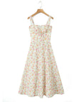 Robe Midi Femme Fleurie Coupe A-Line Coton – Haut Ajusté Jupe Fluide Légère