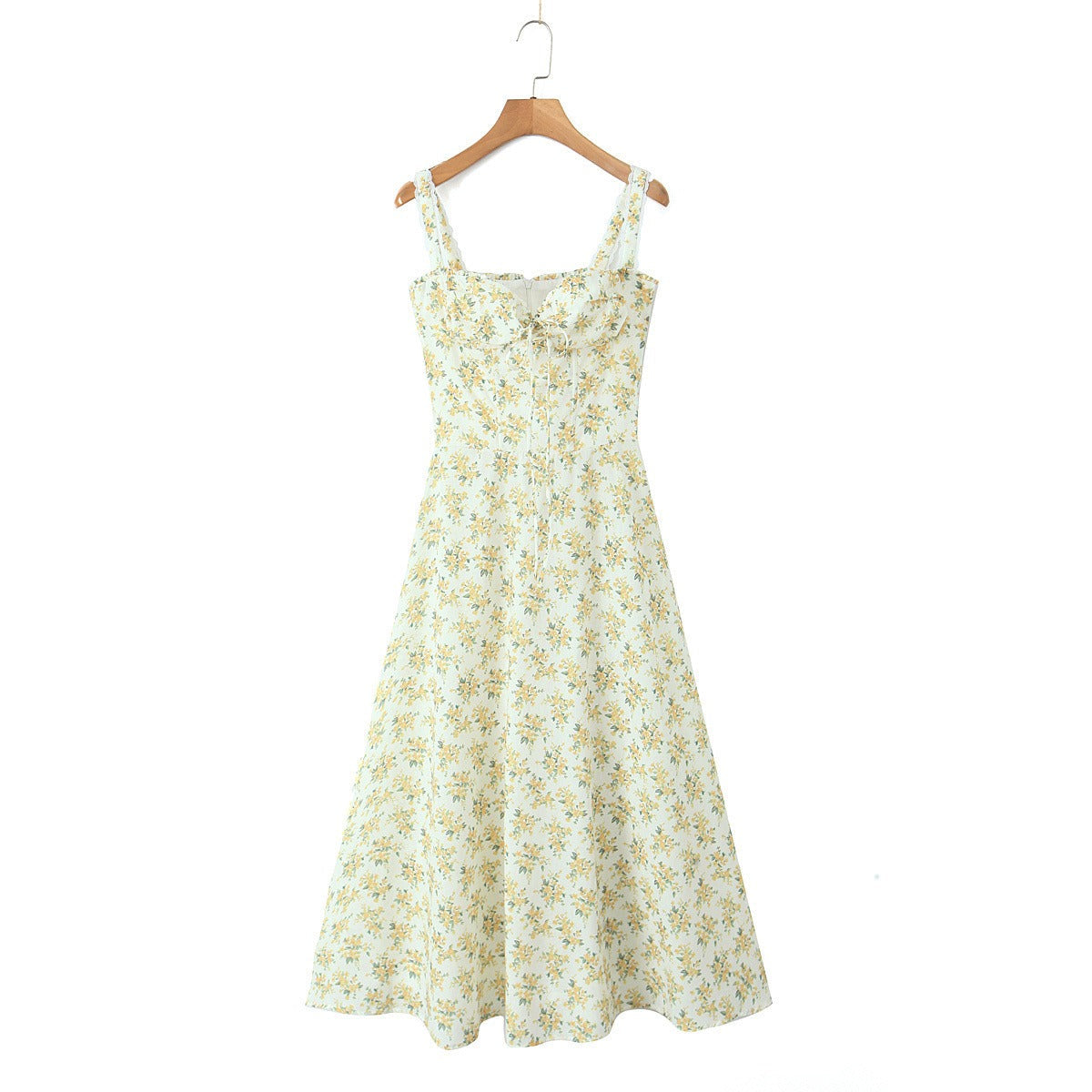 Robe Midi Femme Fleurie Coupe A-Line Coton – Haut Ajusté Jupe Fluide Légère