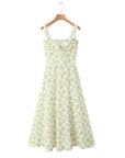 Robe Midi Femme Fleurie Coupe A-Line Coton – Haut Ajusté Jupe Fluide Légère