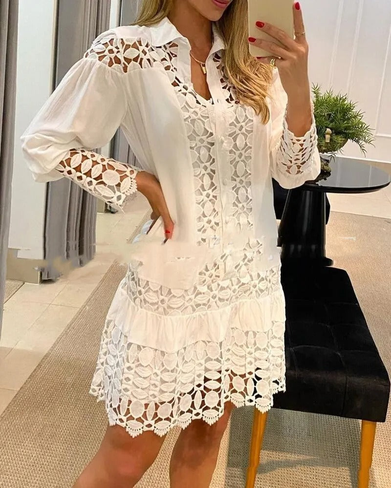 Robe Mini Femme en dentelle, coupe confortable – Menvelo