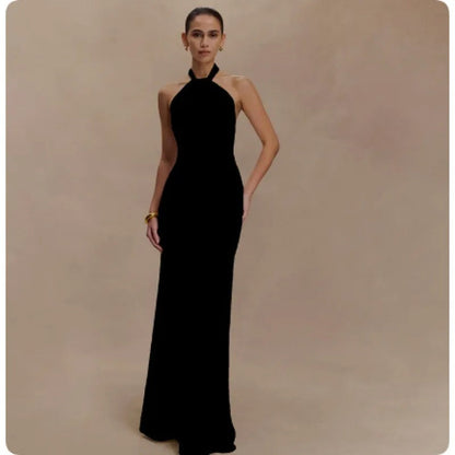 Robe Longue Femme Dos Nu – Coupe Moulante Halter