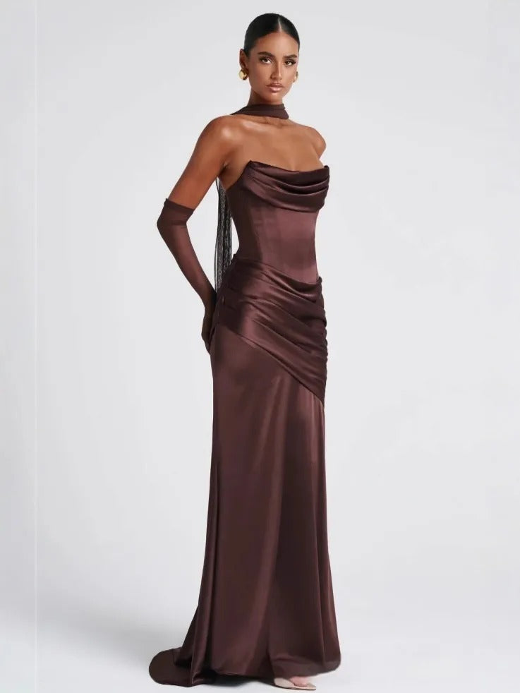 Robe Sirène Femme Bustier – Silhouette Moulante et Évasée