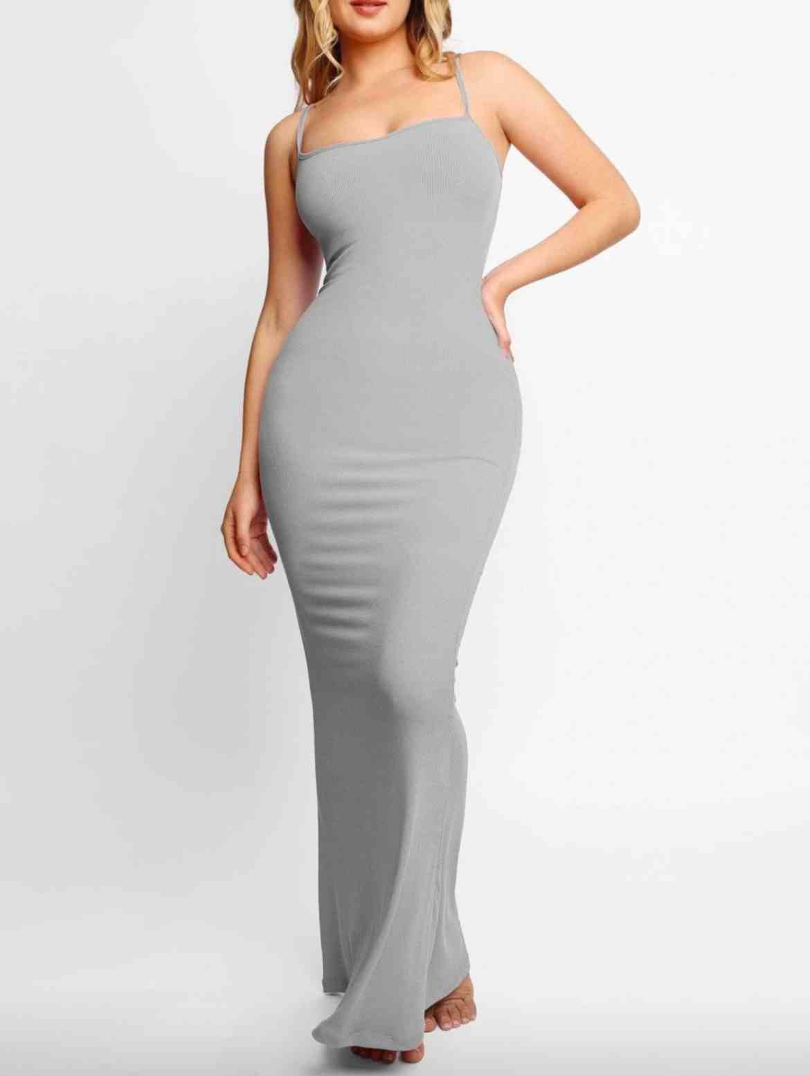 Robe Maxi Bodycon Femme – Bretelles Fines et Silhouette Élancée
