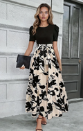 Robe Maxi Femme – Ceinture Nœud Papillon Fluide