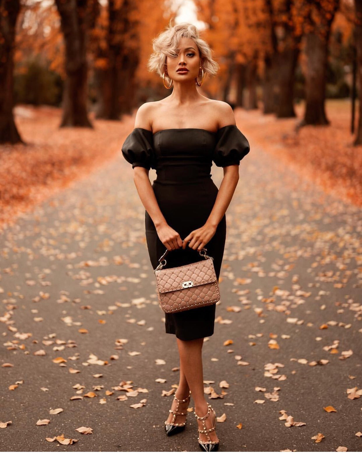 Robe Midi Femme à Manches Bouffantes – Tissu Rayonne Légère