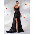 Robe de soirée longue pour femme – Corsage structuré semi-transparent et jupe évasée