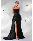 Robe de soirée longue pour femme – Corsage structuré semi-transparent et jupe évasée