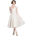 Robe Midi Femme à Bretelles Vintage – Coupe Ajustée Sans Manches
