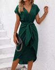 Robe Femme Manches Courtes Ample – Détail Passepoil Décontracté