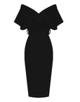 Robe Midi Femme Épaules Dénudées – Ceinturée Coupe Bodycon Structurée