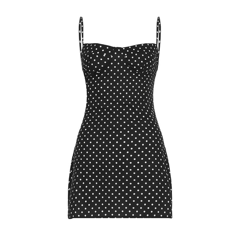Robe Mini Femme en tissu léger, à pois, coupe moulante – Menvelo