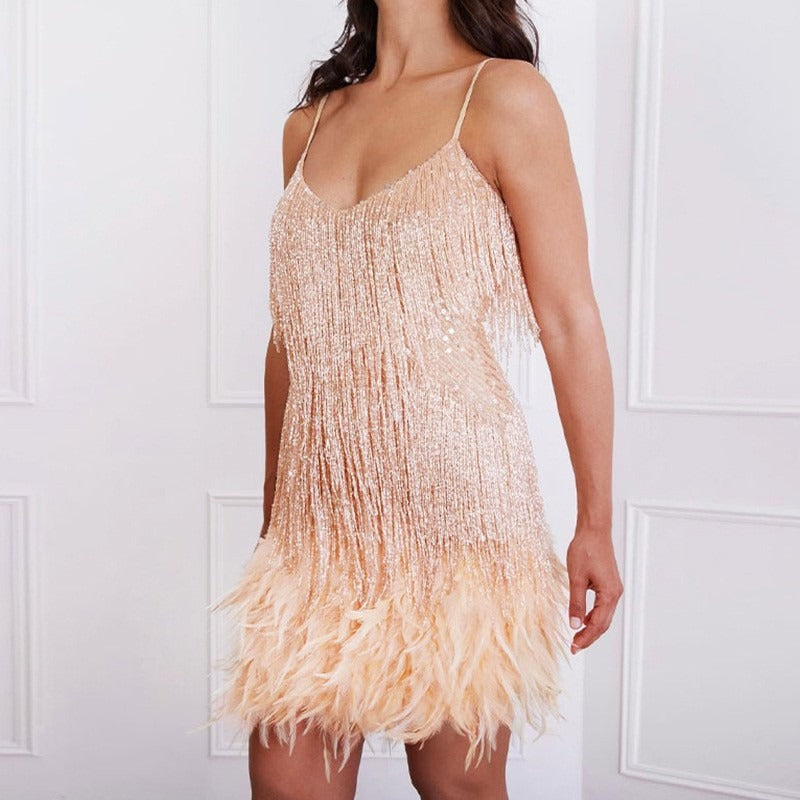 Robe Mini Femme en tissu léger, à bretelles, coupe confortable – Menvelo