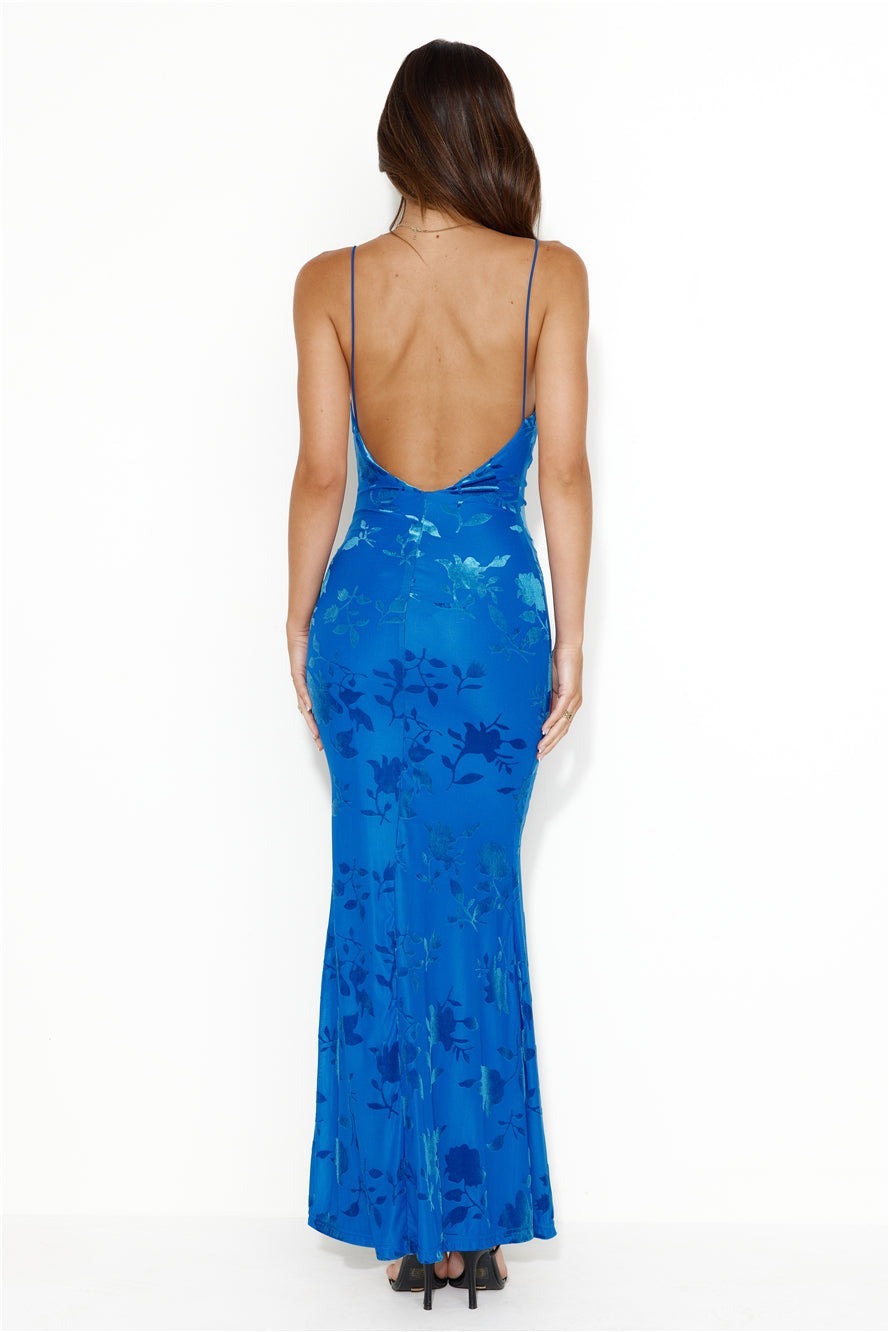 Robe Maxi Femme Dos Nu – Bretelles Fines et Col Drapé