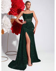 Robe de soirée longue pour femme – Corsage structuré semi-transparent et jupe évasée