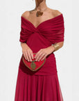 Robe Longue Femme en Mousseline – Col V Imprimé Manches Courtes
