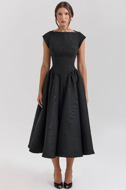 Robe Midi Femme Sans Manches Dos Nu – Col Rond Fluide