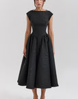 Robe Midi Femme Sans Manches Dos Nu – Col Rond Fluide