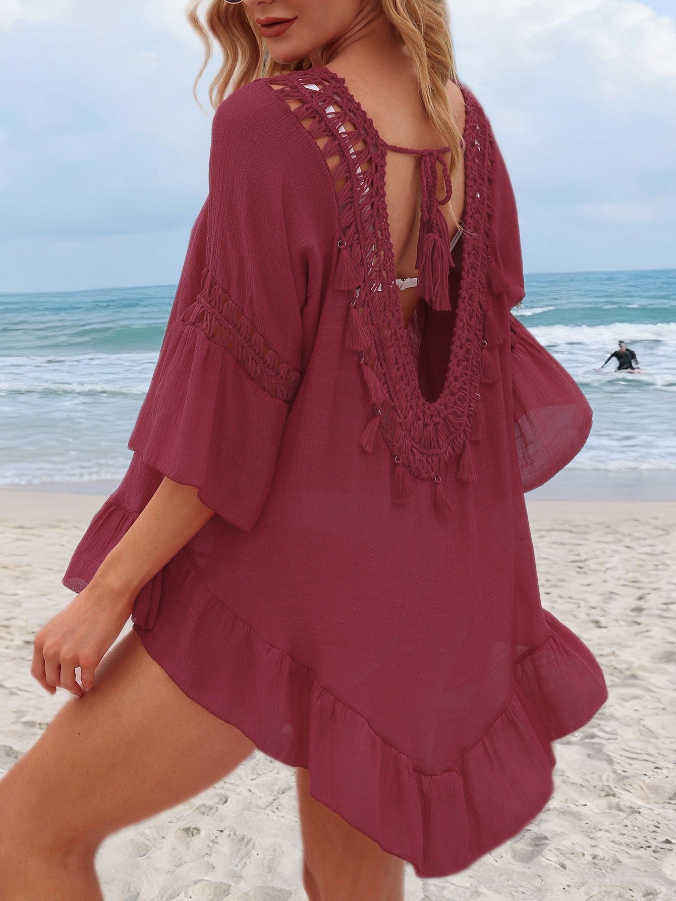Robe Mini Femme en crochet, coupe confortable – Menvelo
