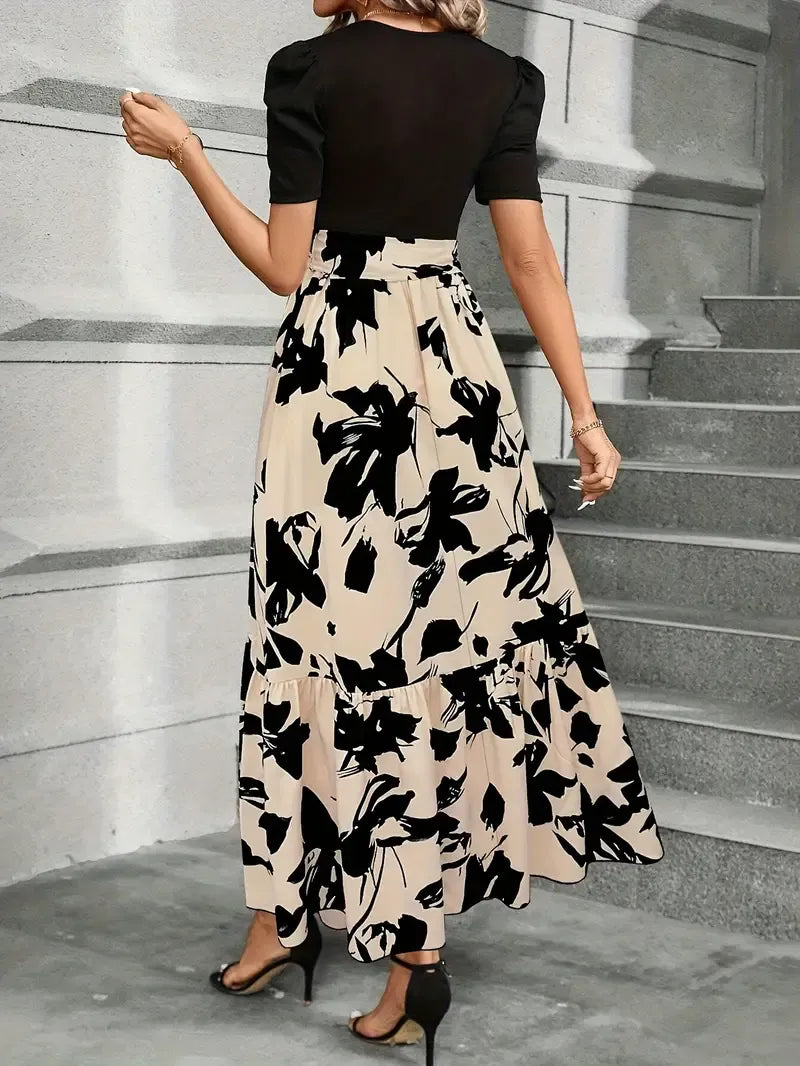 Robe Maxi Femme – Ceinture Nœud Papillon Fluide
