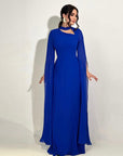 Robe Longue Femme Coupe A – Encolure Asymétrique à Découpe