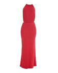 Robe Longue Femme Bodycon Tour de Cou – Stretch Dos Nu Coupe Ajustée Détail Métal