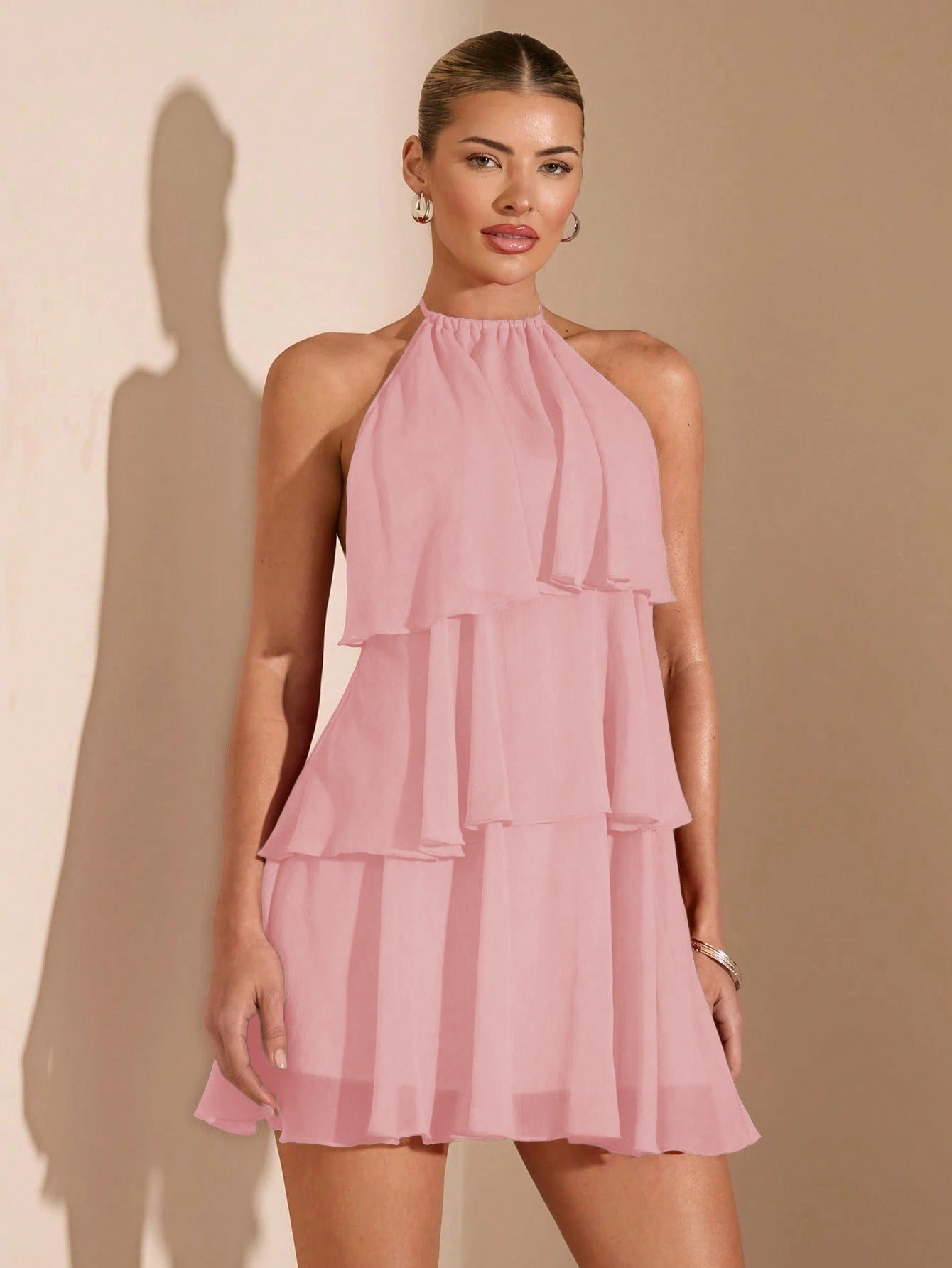 Robe Mini Femme en tissu léger, à volants, coupe confortable – Menvelo