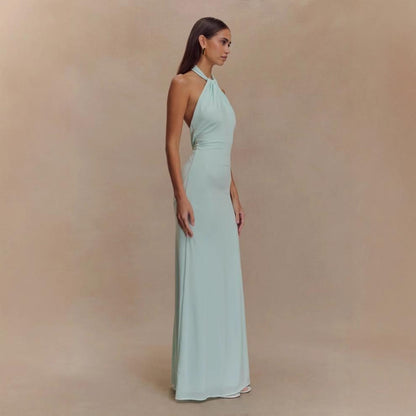 Robe Longue Femme Dos Nu – Coupe Moulante Halter