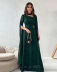 Robe Longue Femme Coupe A – Encolure Asymétrique à Découpe