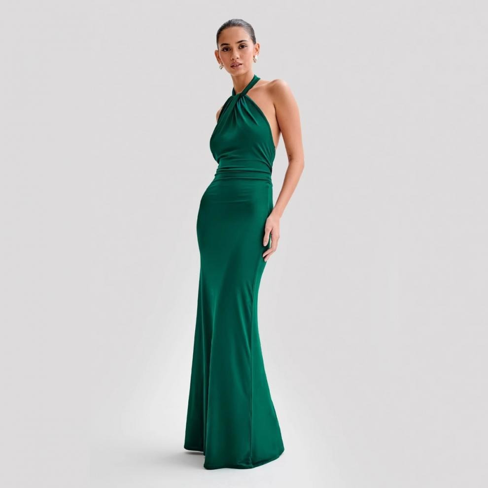 Robe Longue Femme Dos Nu – Coupe Moulante Halter