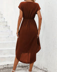 Robe Femme Manches Courtes Ample – Détail Passepoil Décontracté