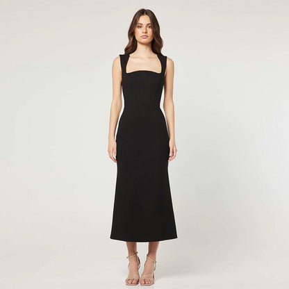 Robe Midi Femme en Coton – Silhouette Bodycon Élégante
