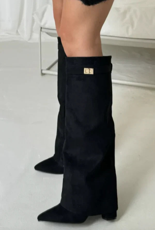 Bottes Femme Salomé à Talon Carré et Boucle