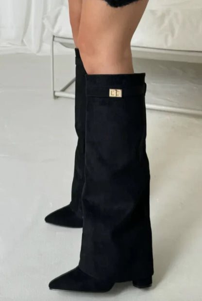 Bottes Femme Salomé à Talon Carré et Boucle