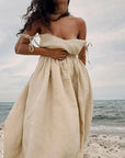 Robe Longue Femme Douce – Coupe Trapèze Sans Manches à Dos Ouvert