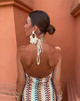 Robe Maxi Bohème Femme en Tissu Léger – Style Dos Nu à Dos Ouvert