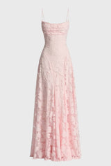 Robe Longue Femme avec Dentelle – Silhouette Fluide et Romantique