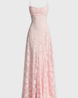 Robe Longue Femme avec Dentelle – Silhouette Fluide et Romantique