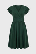 Robe Femme Midi Portefeuille – Manches Papillon et Coupe Flatteuse